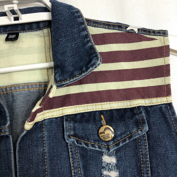 WantDo XL* American Flag Stars/Stripes Jean Vest - Picture 6 of 10